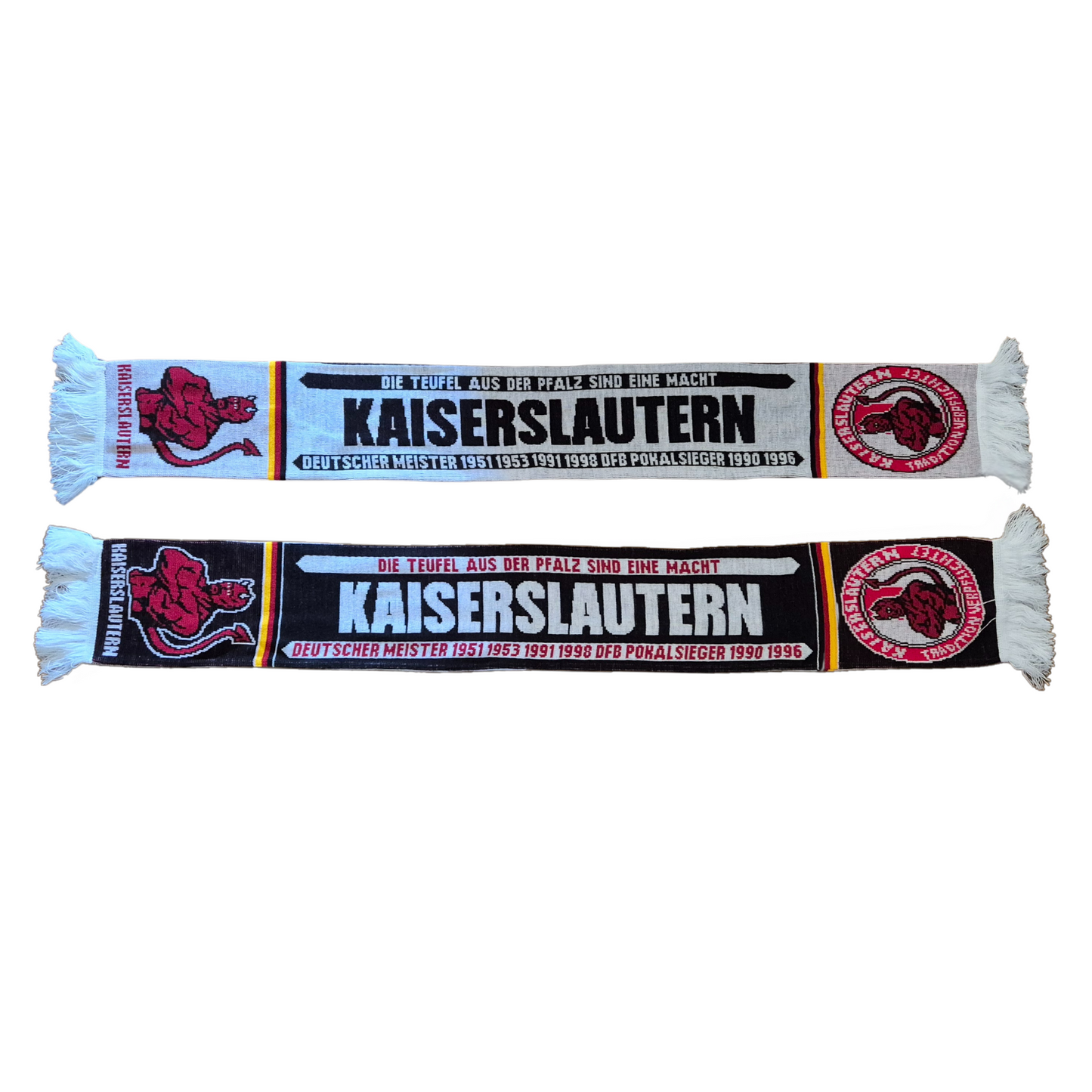 Jacquardschal Kaiserslautern ''Erfolge'' Schwarz/Weiss - 100% Polyacryl