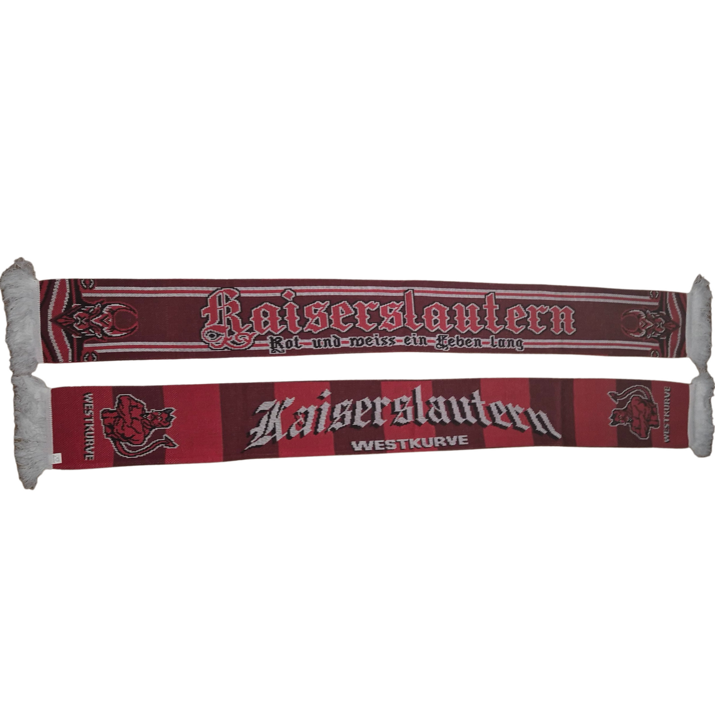 Jacquardschal Kaiserslautern ''Rot und Weiss ein Leben lang'' - 100% Polyacryl