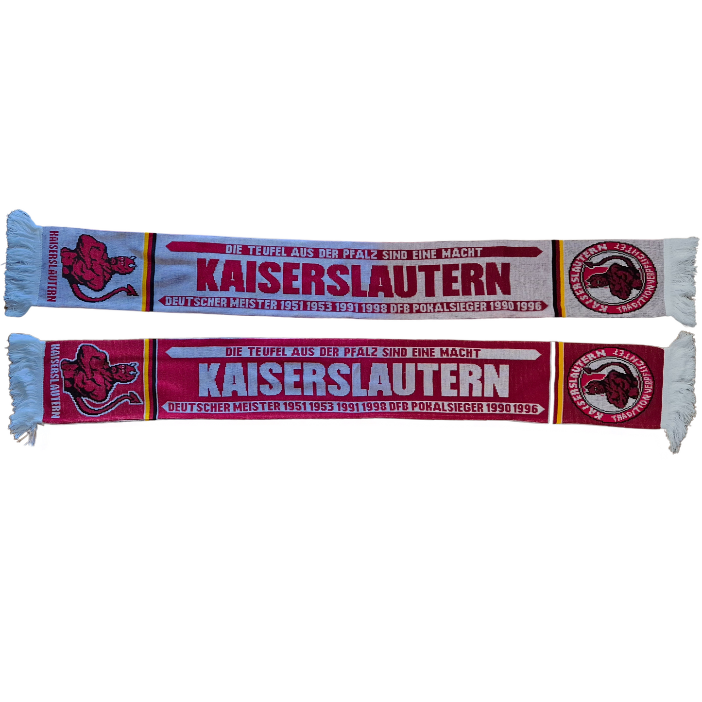 Jacquardschal Kaiserslautern ''Erfolge'' Rot/Weiss - 100% Polyacryl