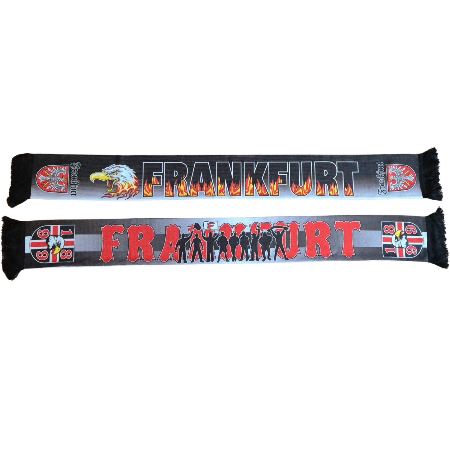 Fanschal Frankfurt ''HD Strickschal Flammen'' - 100% Polyester