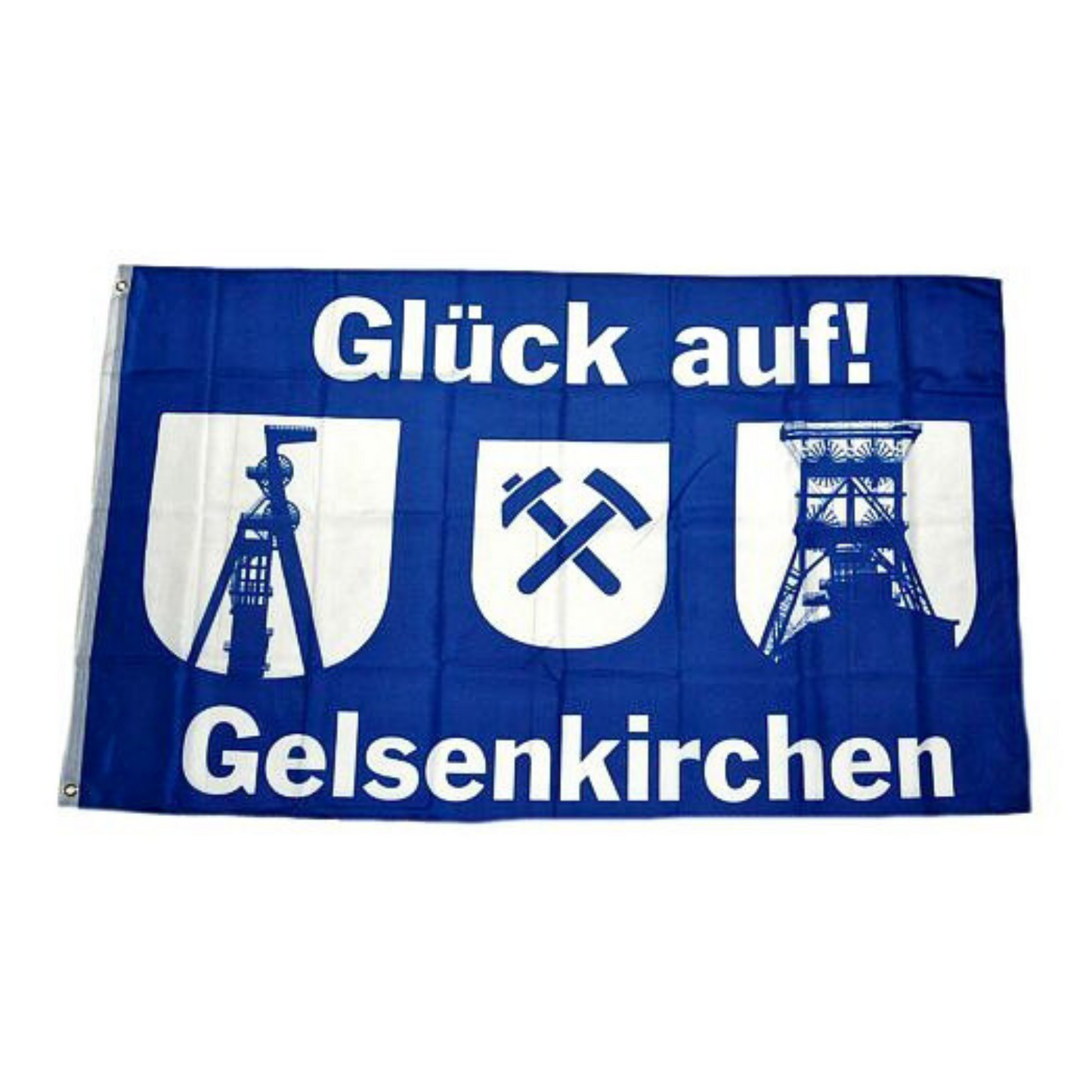 Hissfahne Gelsenkirchen ''Glück Auf Gelsenkirchen'' - 100% Polyester