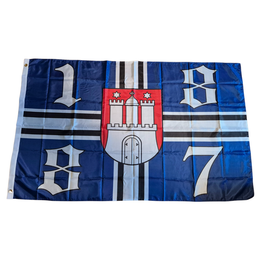 Hissfahne Hamburg ''1887'' (Premiumqualität) - 100% Polyester